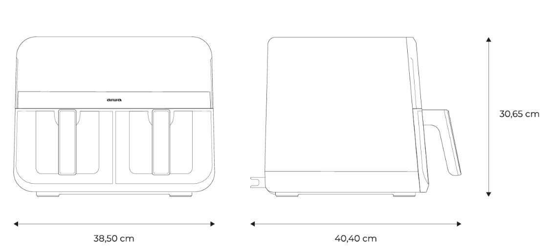 AIWA cvrtnik na vroč zrak Air Freyer 9l (2x4.5l), FUTAGO 