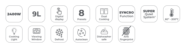 AIWA cvrtnik na vroč zrak Air Freyer 9l (2x4.5l), FUTAGO 