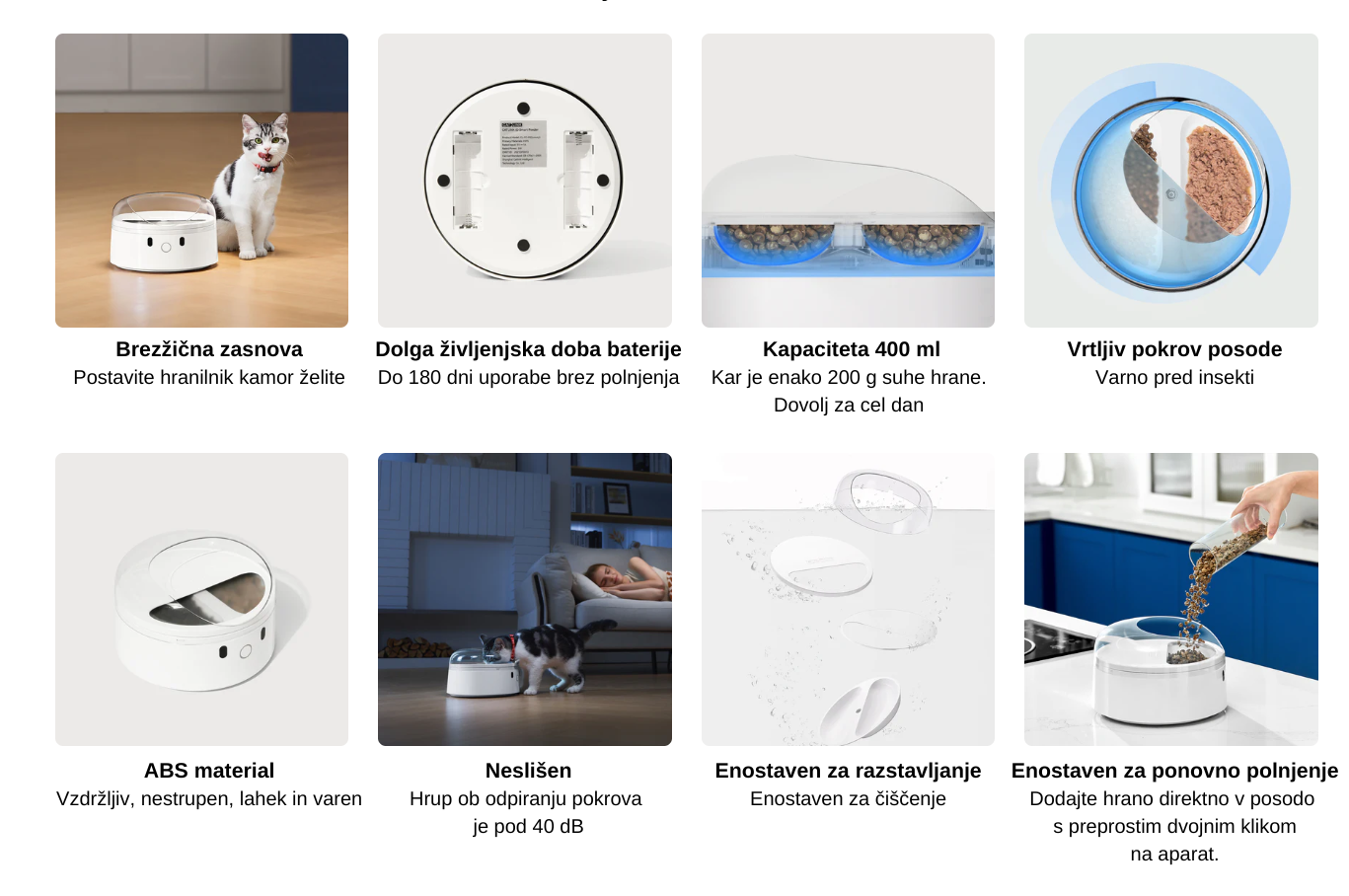 CATLINK pametni dozirnik hrane RFID s prepoznavo obraza F03